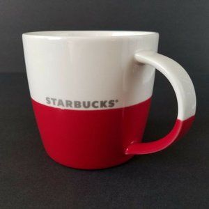 STARBUCKS red & white mug